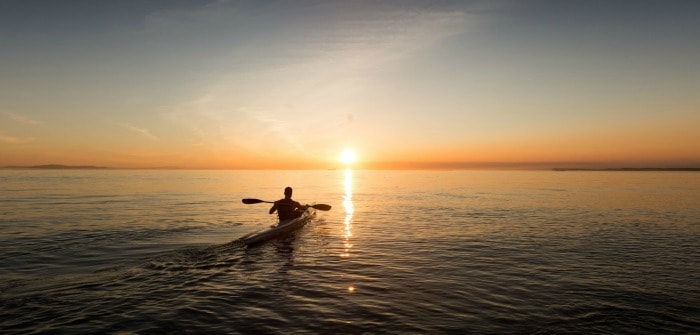 Kayaking in the sunset