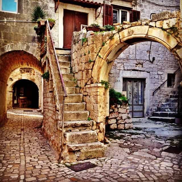 Vaulted passage in Trogir Croatia