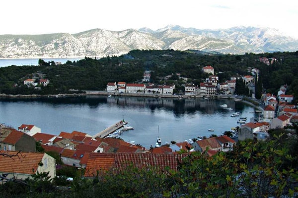 Korcula Island winter in the village of Racisce