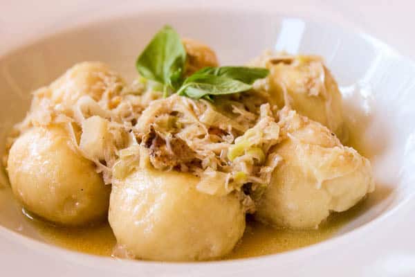 Restaurant Riva Plomin | Shrimp-filled gnocchi with a crab sauce