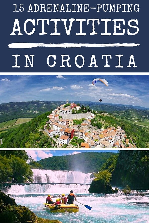 Outdoor adventure activities in Croatia, Illustration for pinterest