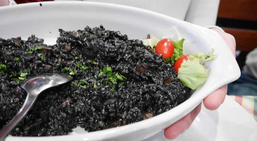 Black risotto made with squid ink