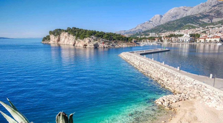 Makarska, sea, town, mountain