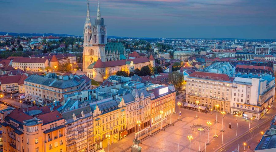 Zagreb, bird's eye view of Jelacic square