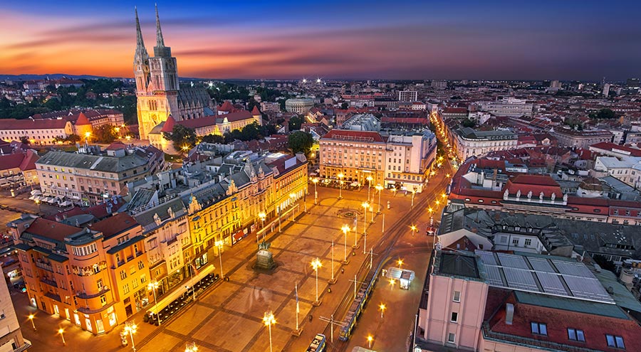 Ban Jelacic Square, Zagreb, Air view