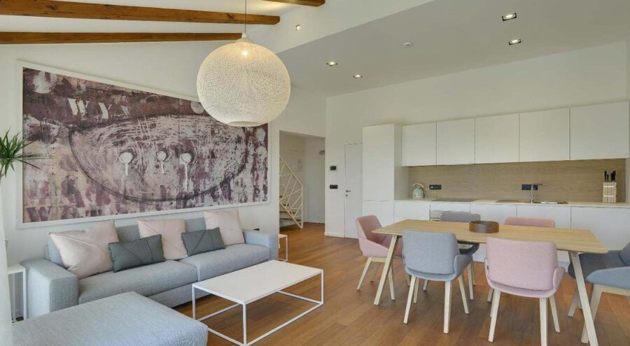 Residence Rovinj, open space living, dining and kitchen