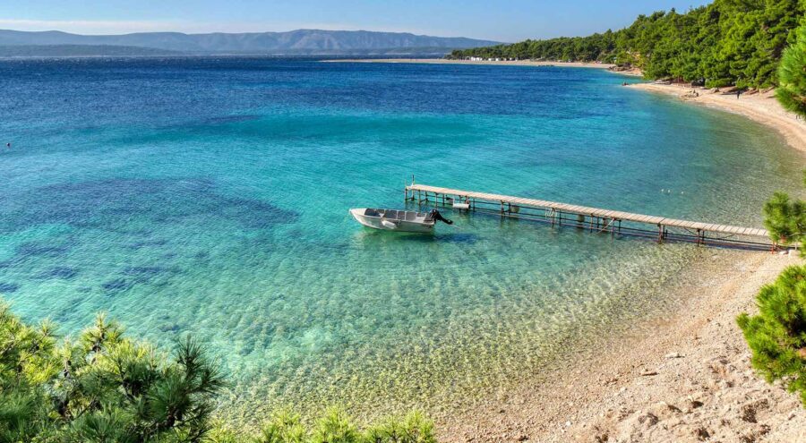 Beach next to Zlatni Rat, Bol, Brac Island