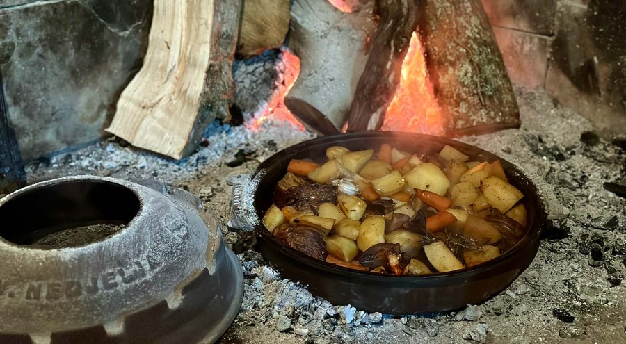 Peka in a fireplace, Istria, Croatia