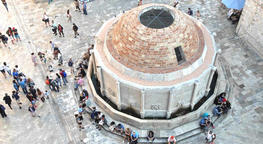 Large Onofrio's Fountain in Dubrovnik near Pile Gate