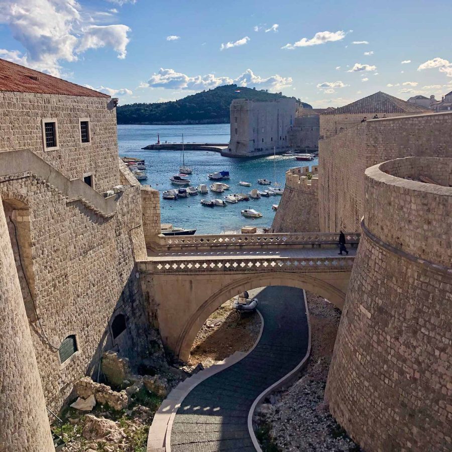 Bridge connecting Ploce Gate and Old Town Dubrovnik