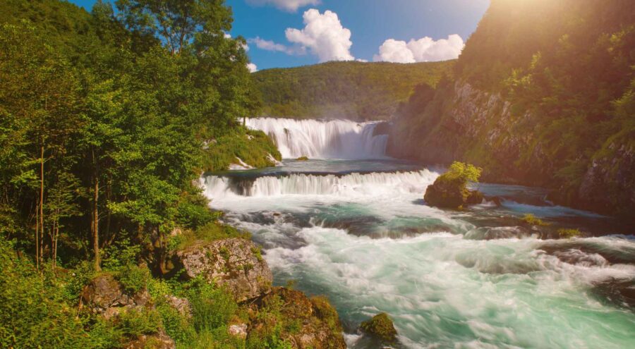 Strbacki Buk, an attraction in Una National Park, not far from PLitvice Lakes