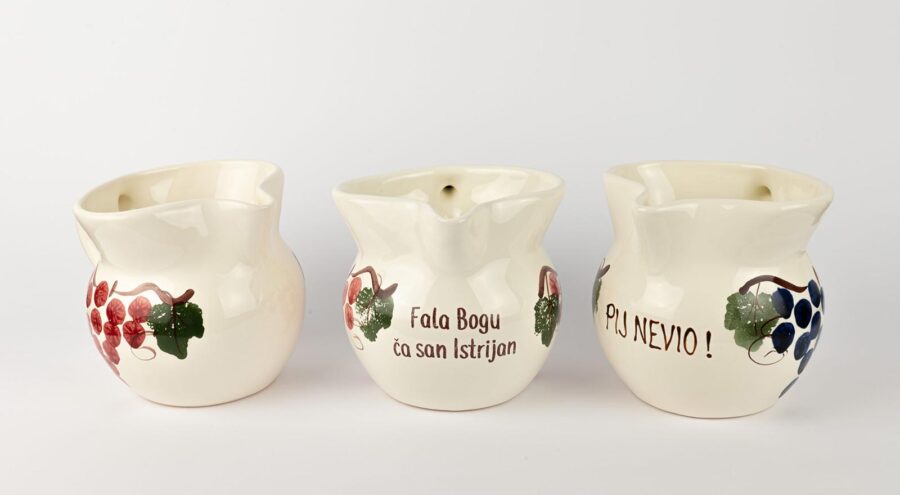 Three bukaleta jugs, traditional Istrian clay jug