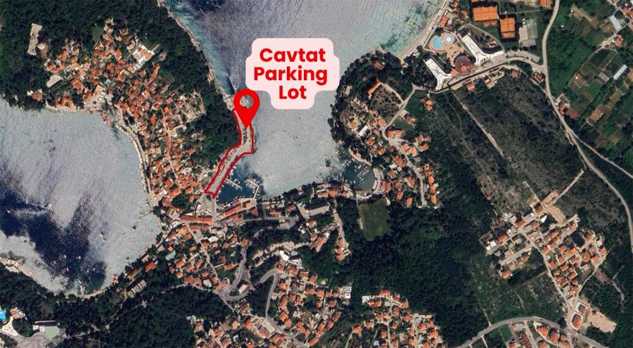 Image of the location of Cavtat Parking Lot on the map