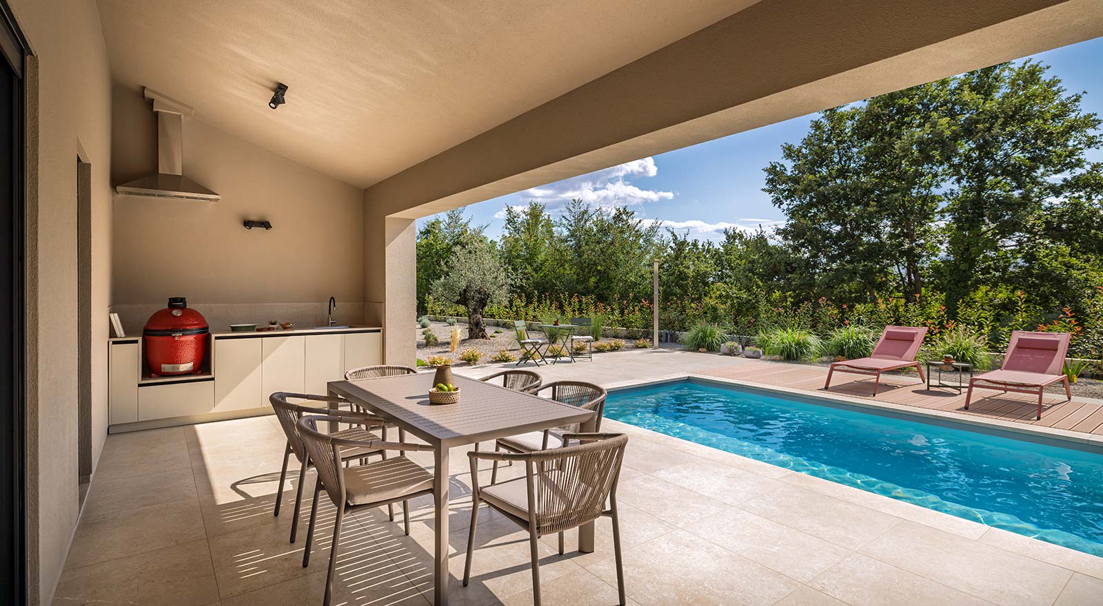 Villa Nux, Porec, Croatia, Outdoor Kitchen and Dining Area