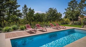 Villa Nux, Porec, Croatia, Heated Swimming Pool with Deck Chairs